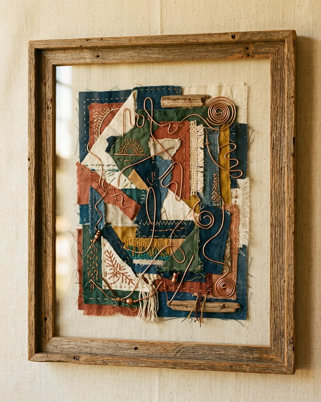 Original wall art made from repurposed materials